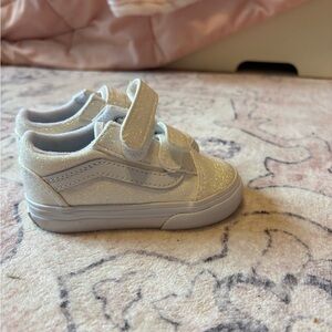 Sparkly White Toddler Vans